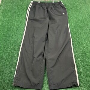 VTG Adidas Activewear Pants Men's XL Black 3-Stripe Baggy Stain Track Pants Y2K
